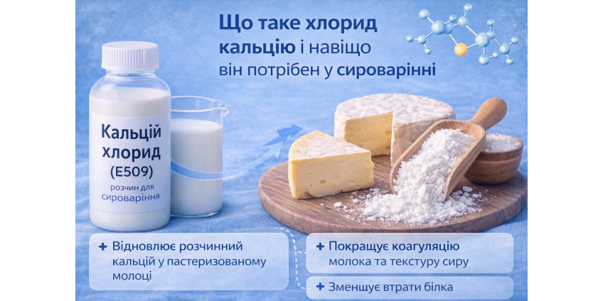 Роль хлориду кальцію у сироварінні та його значення для організму