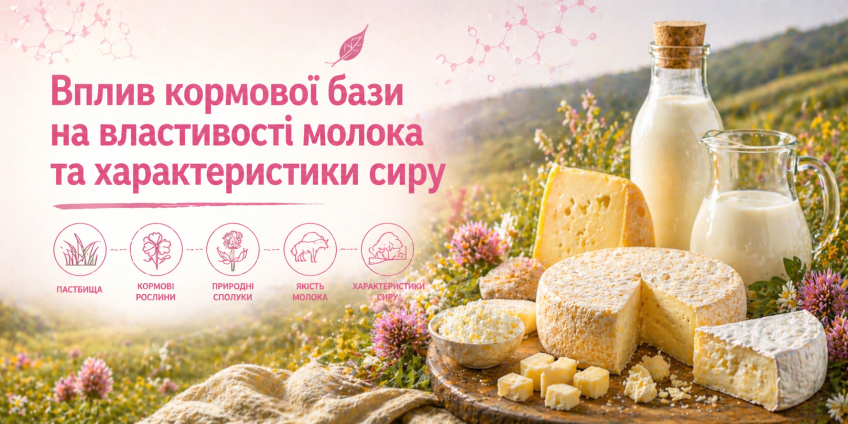 Вплив кормової бази на властивості молока та характеристики сиру